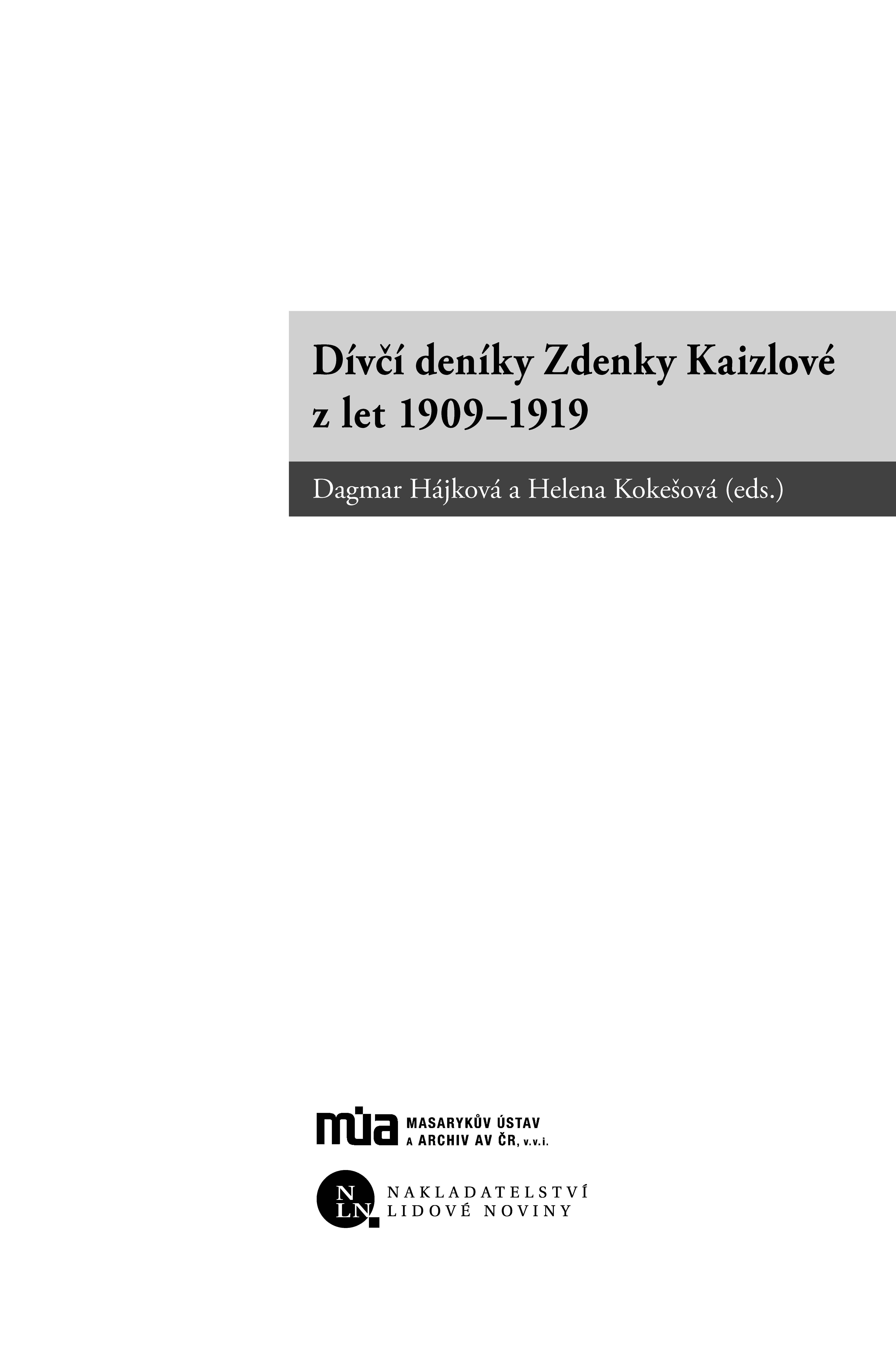 Dívčí deníky Zdenky Kaizlové z let 1909–1919 ukázka-1