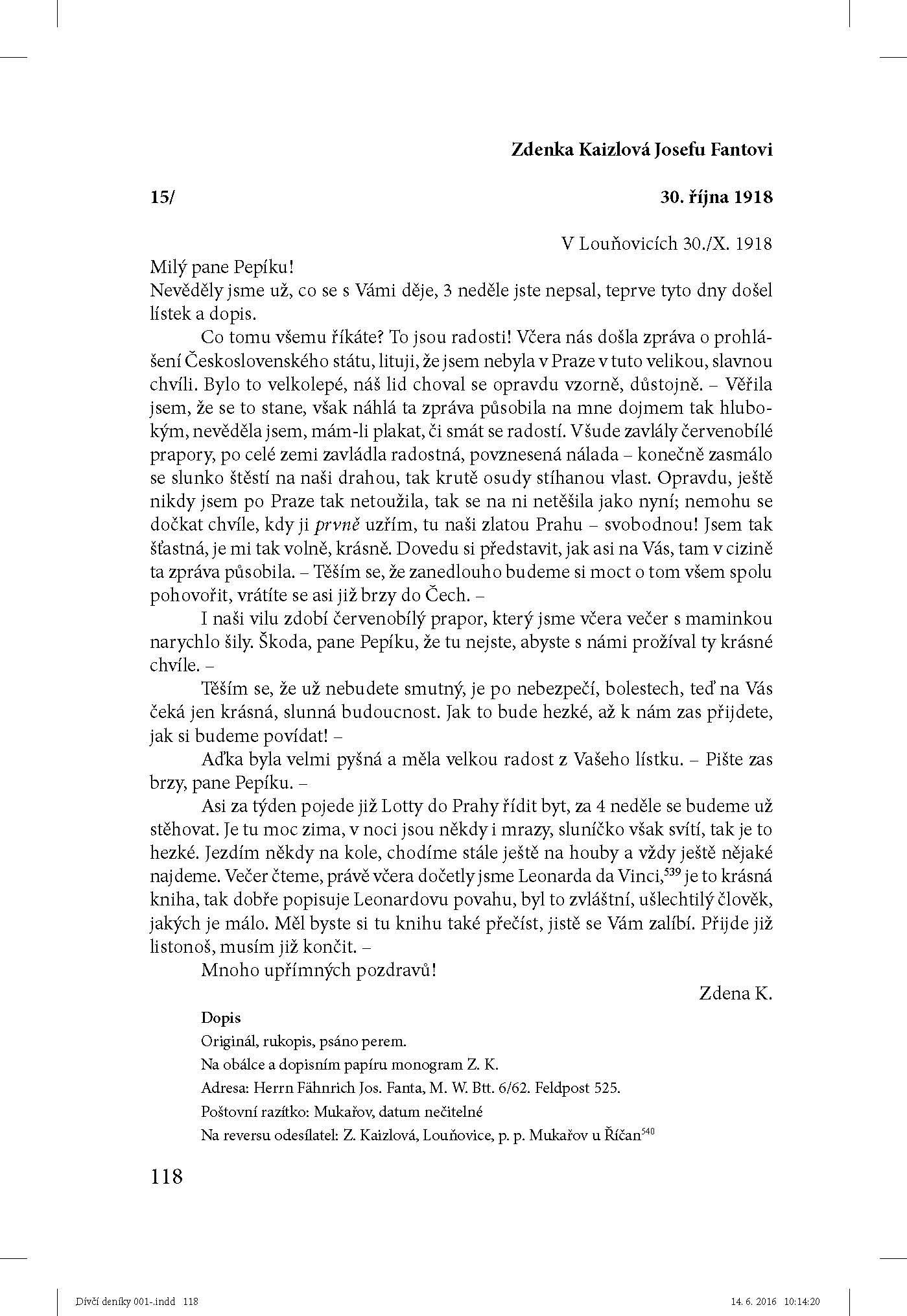 Dívčí deníky Zdenky Kaizlové z let 1909–1919 ukázka-8