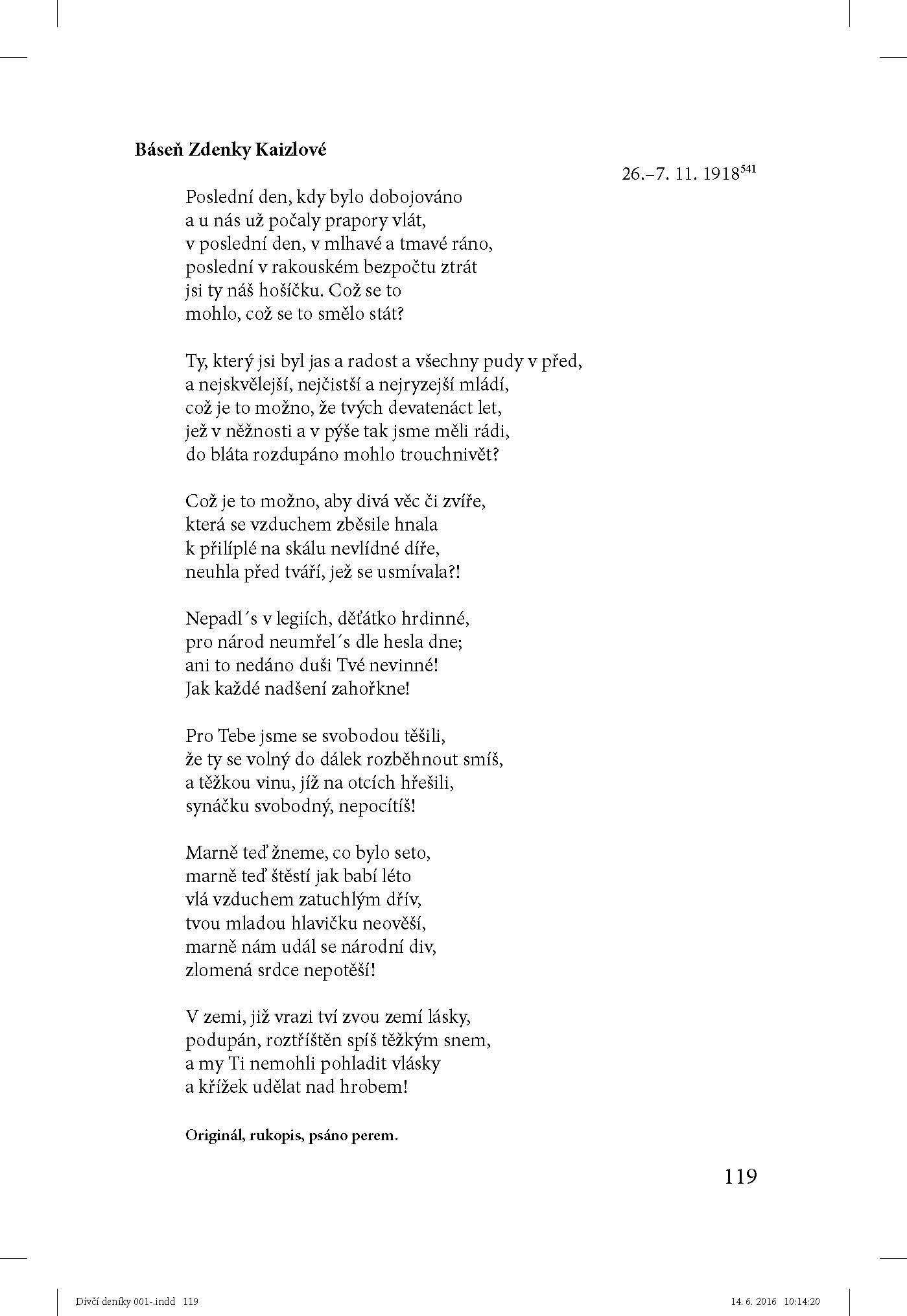 Dívčí deníky Zdenky Kaizlové z let 1909–1919 ukázka-9