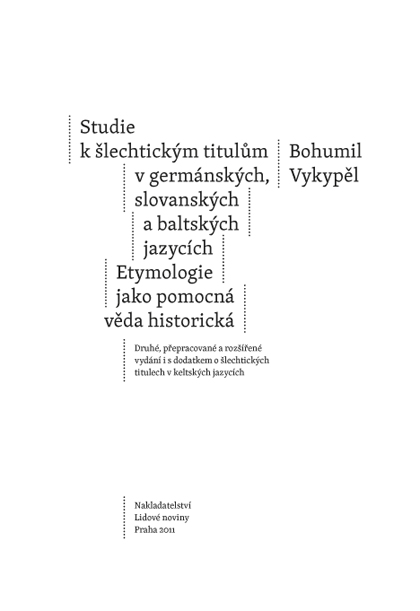 Studie k šlechtickým titulům v germánských, slovanských a baltských jazycích ukázka-1